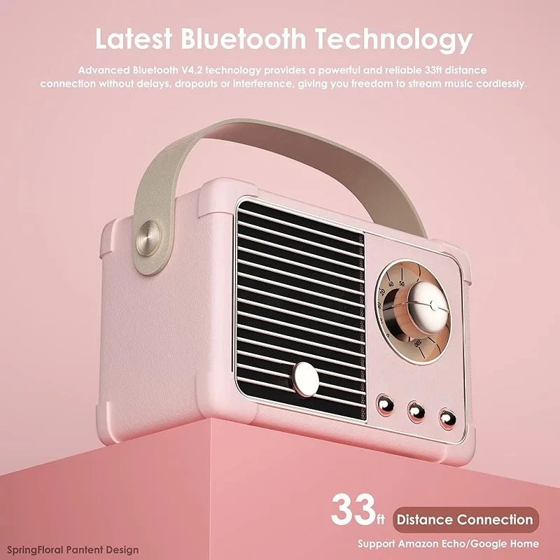 Portable Bluetooth Speaker – Multi-Mode Wireless Mini Speaker with Retro Design