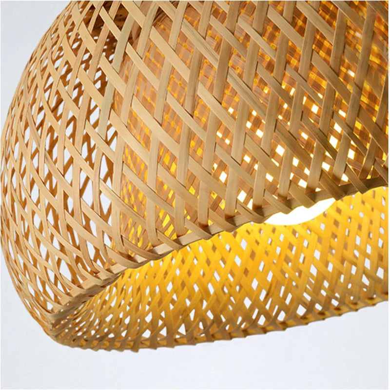 Luxora Hand-Woven Bamboo Pendant Light - Eco-Friendly Ceiling Lamp - Default Title