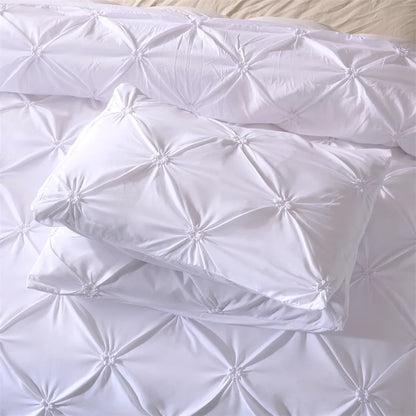 Luxora Diamond Pintuck Bed Set - 3 Piece Duvet Cover Set