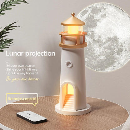 Lighthouse Projection Night Light – Bluetooth Music & Moonlight Ambient Lamp