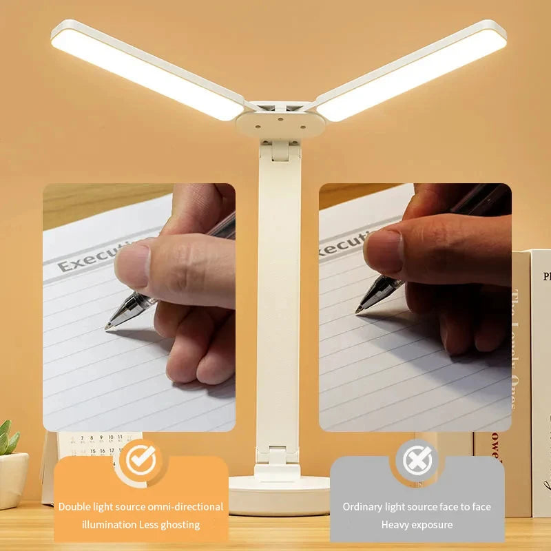 Adjustable Reading Lamp - Rechargeable Dimmable With Phone Stand