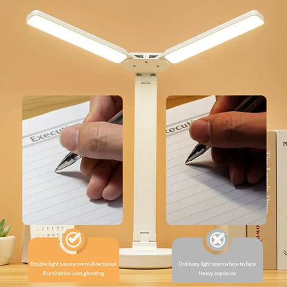 Adjustable Reading Lamp - Rechargeable Dimmable With Phone Stand