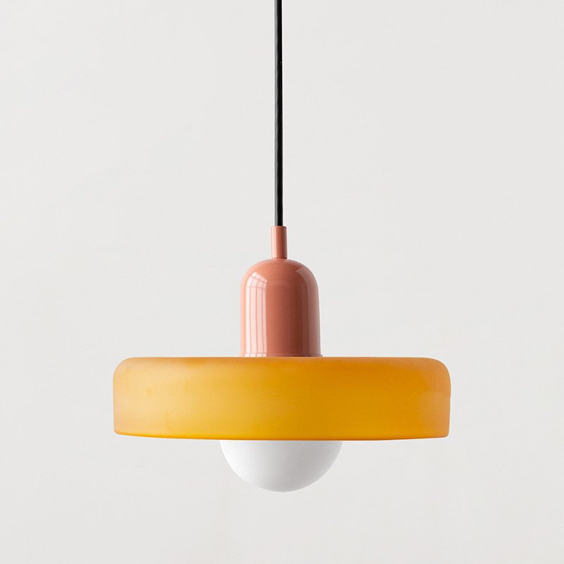 RoyaleGlow Scandinavian-Style Vintage Glass Pendant Light for Elegant Illumination - Small / Marigold / Pink