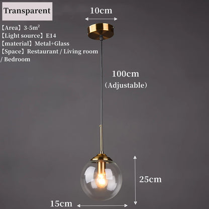 Luxury Metal Chandelier - Modern Nordic Glass Pendant Lamp - Amber / Warm White