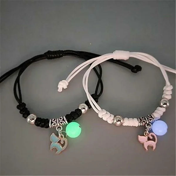 Royelux Sun & Moon Couples Bracelet – Luminous Rope Charm Jewelry Gift for Lovers