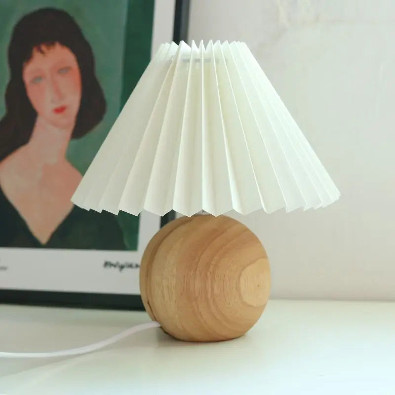 Ceramic Pleated Table Lamp with Tricolored LED