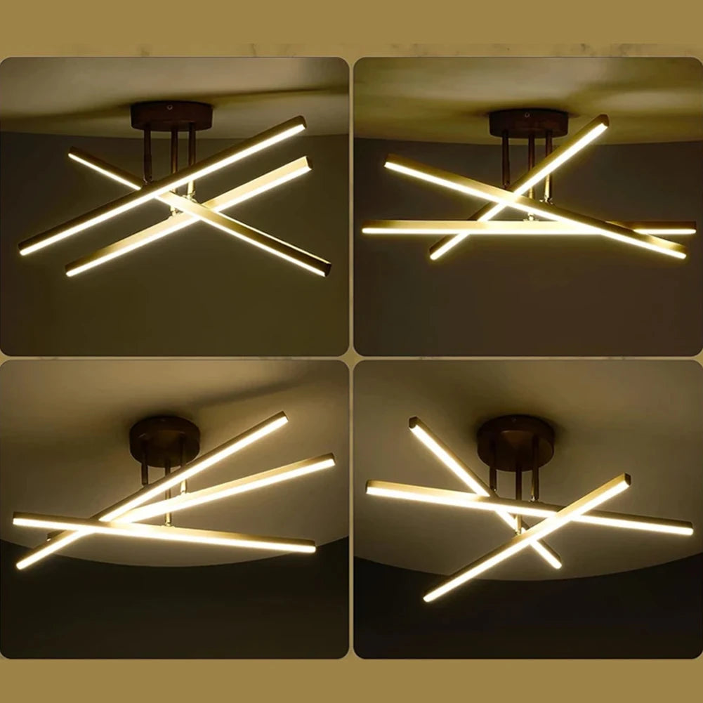 Modern LED Ceiling Chandelier - Nordic Style for Living Room, Dining Room, and Bedroom - Black / Warm White