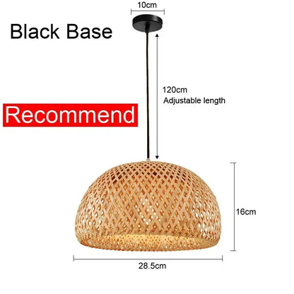 Royaleva Classic Bamboo Rattan Chandelier - Handmade Weaving Pendant Light - J