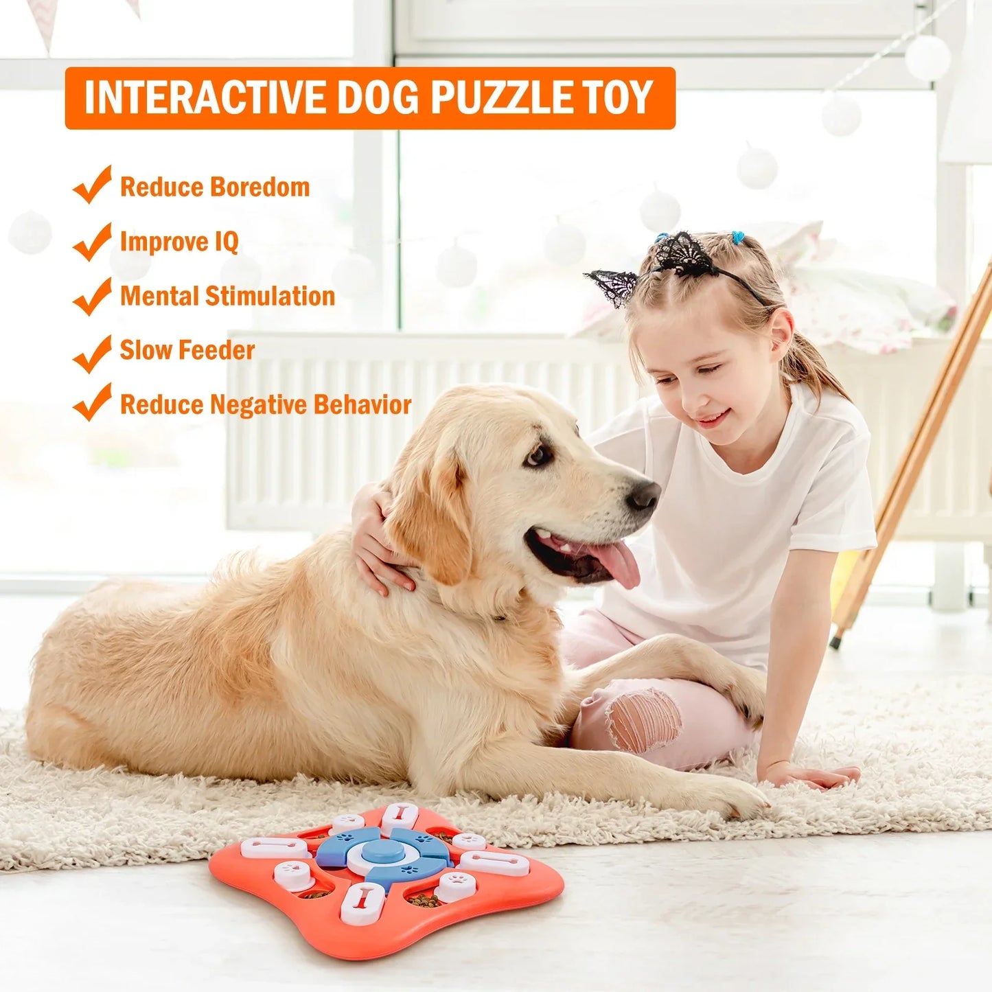 Pawellure Interactive Dog Puzzle Toy - Cognitive Treat Dispenser for All Sizes, Durable & Engaging Playtime