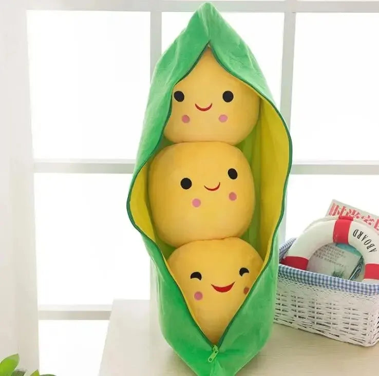 Royelux Plush Pea Pod Toy - Adorable Stuffed Peas Pillow for Kids & Gifts