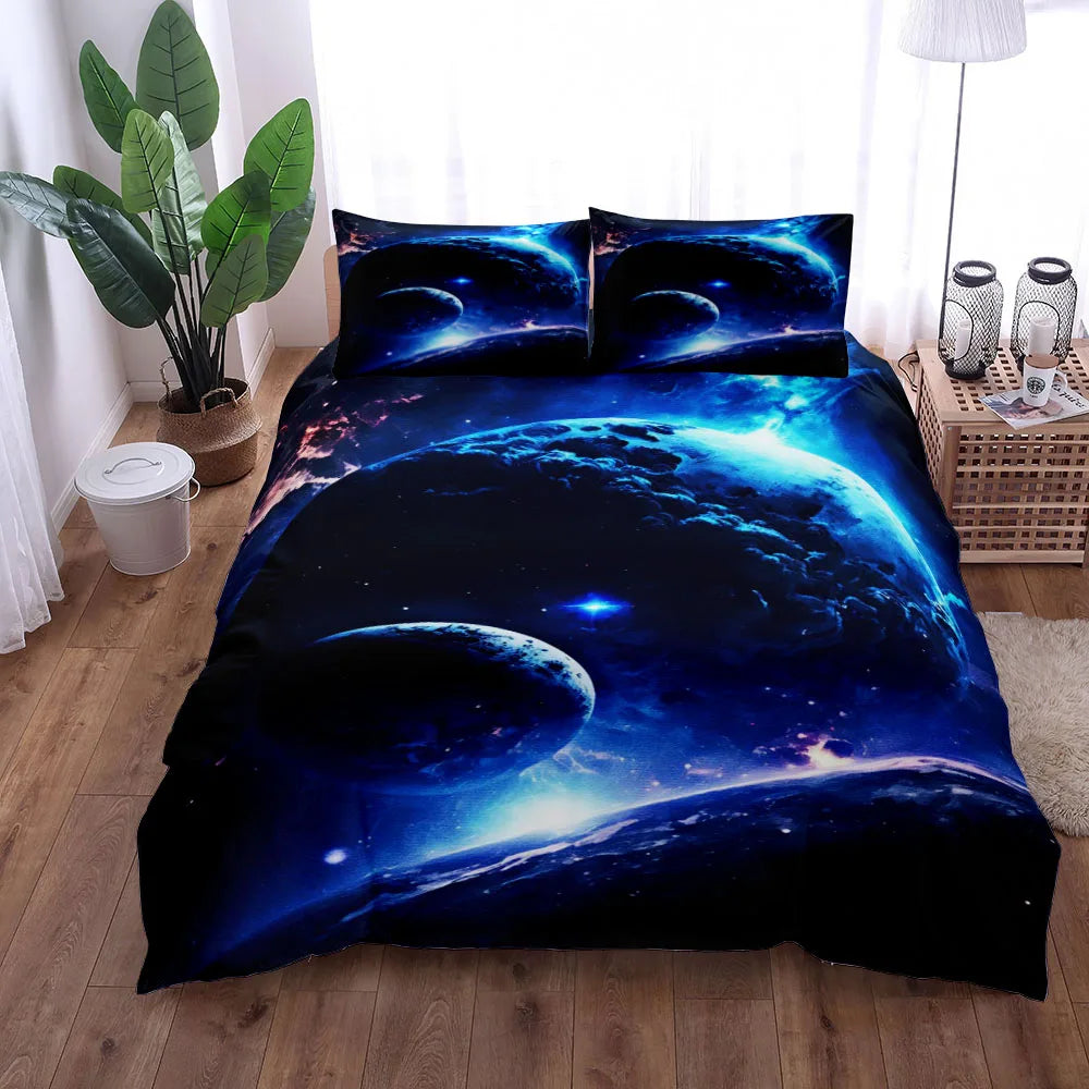 Royaleva Space Nebula Duvet Cover Set - Vibrant Bedding for Queen & King Sizes - Nebula / 210x210cm