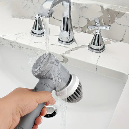 Cordless Electric Spin Scrubber – Rechargeable Cleaning Brush with 6 Replaceable Heads