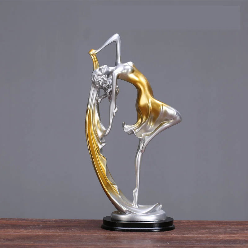 Elegant Ballet Dancing Girl Statue - Modern Resin Sculptures for Home Decor and Gifting