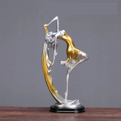 Elegant Ballet Dancing Girl Statue - Modern Resin Sculptures for Home Decor and Gifting