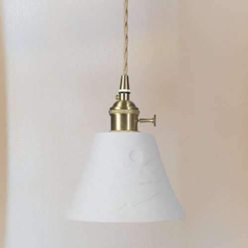 RoyaleGlow Artisan-Made Ceramic Pendant Light – Unique Handcrafted Lampshade - Cone