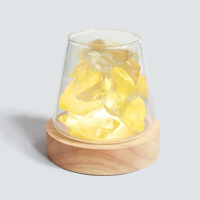 Himalayan Salt Lamp - Crystal Night Light & Essential Oil Diffuser - Yellow