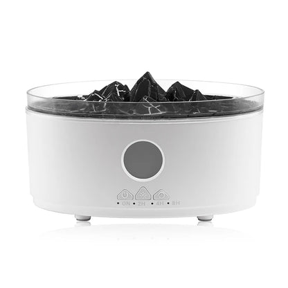 Volcano Humidifier, 300ML Essential Oil Diffuser with Jellyfish Mist and 3 Color Lights, Remote Controlled - Plain White