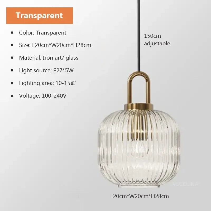 Royallure Modern LED Glass Pendant Light – Sleek Illumination for Any Space - PL441 A Transparent / Without Bulb