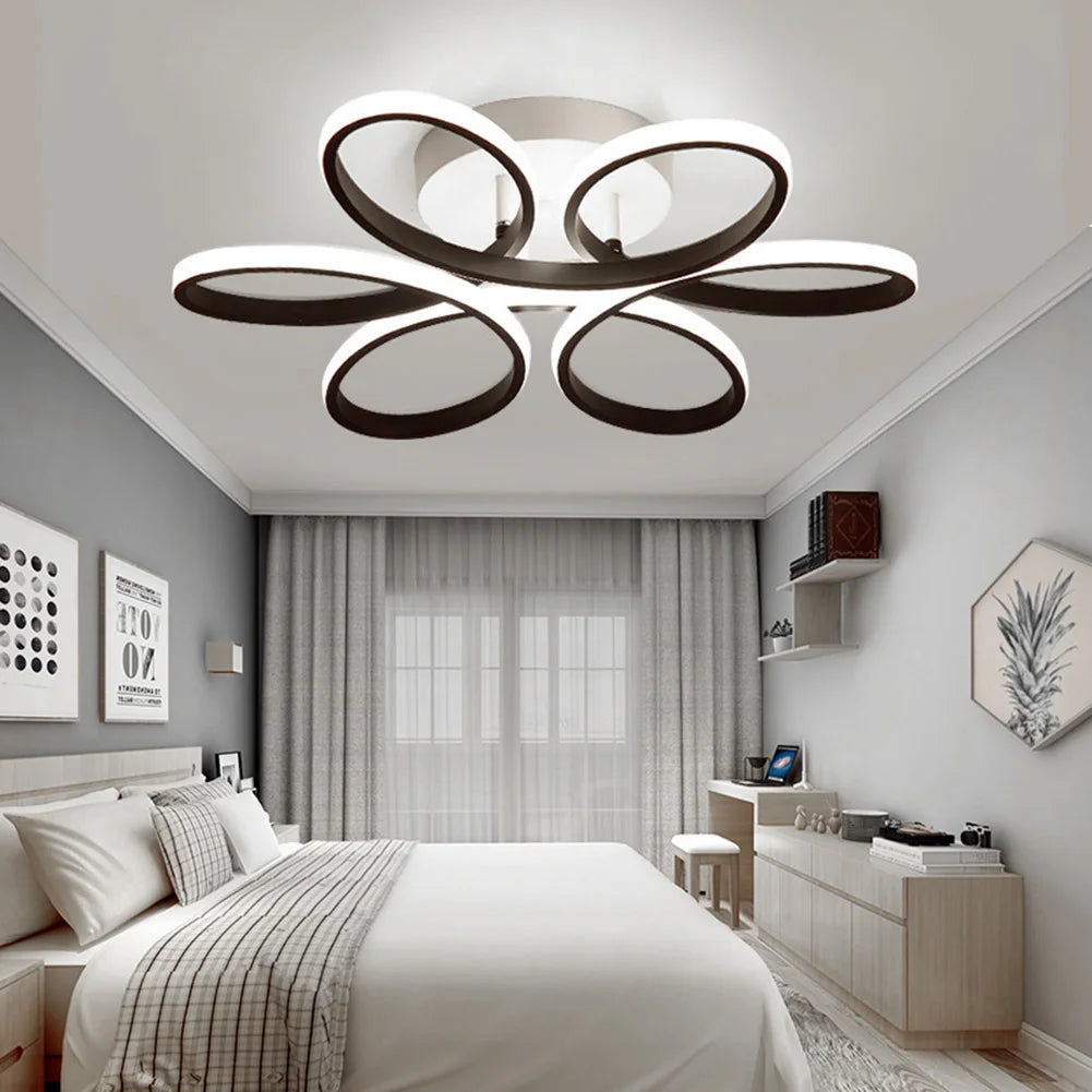 Modern LED Aisle Ceiling Lamp - Flower Design with 3-Color Light - White / White