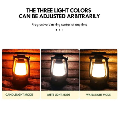 Retro Lantern Desk Lamp – Ideal for Camping & Home Decor