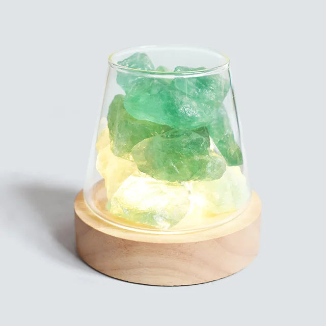 Himalayan Salt Lamp - Crystal Night Light & Essential Oil Diffuser - Green