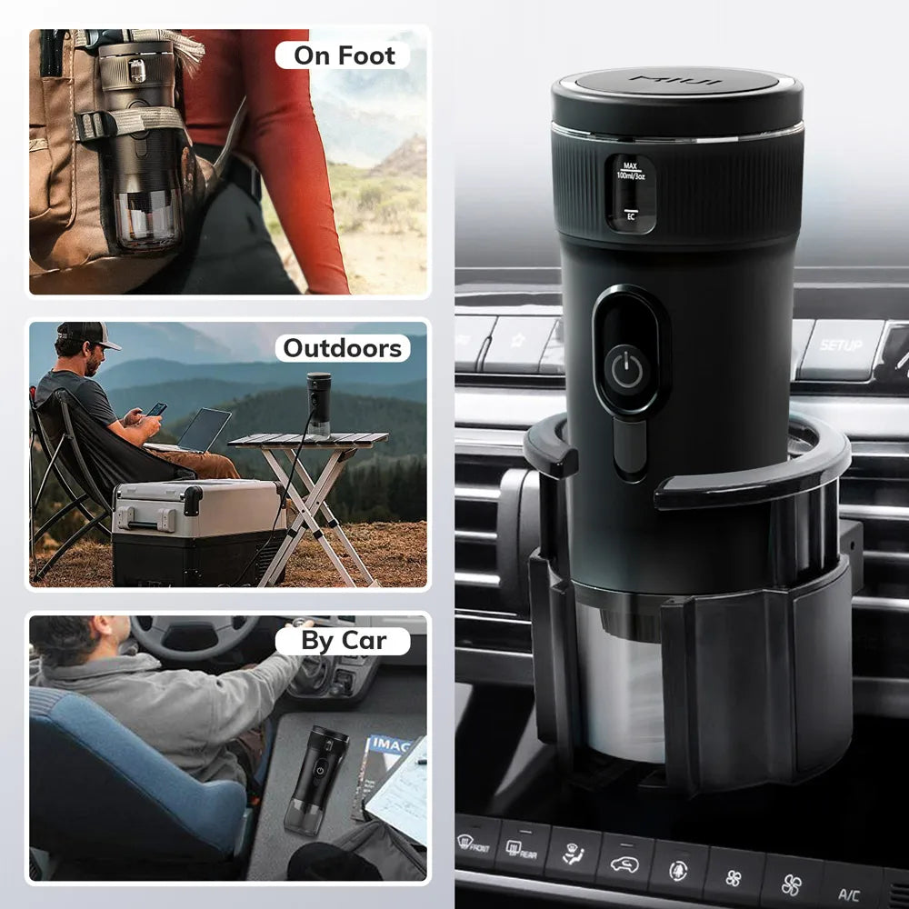 MIUI Portable Travel Espresso Maker – Lightweight DC12V Coffee Machine for Car & Camping