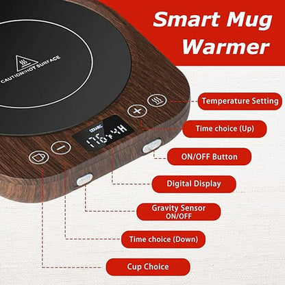 Royaleva Coffee Mug Warmer Plate – Electric Hot Plate with Timer & Adjustable Heat, 36W