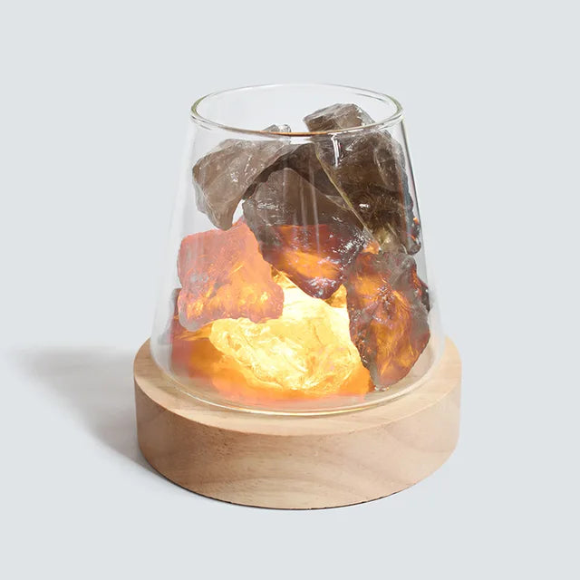 Himalayan Salt Lamp - Crystal Night Light & Essential Oil Diffuser - White