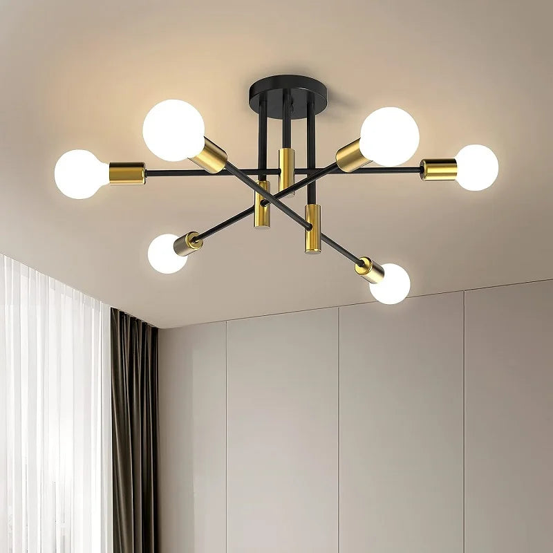 Modern LED Spider Ceiling Light - Nordic Minimalist Design for Home Decor - 6-Head