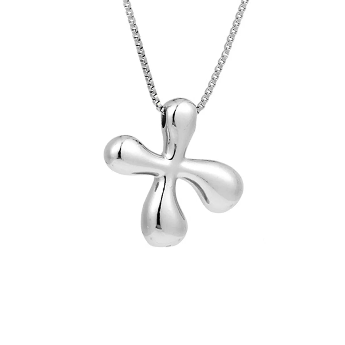 Royelux A-Z Balloon Bubble Letter Pendant Necklace – Silver Chunky Initial Jewelry