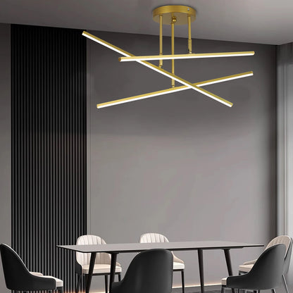 Modern LED Ceiling Chandelier - Nordic Style for Living Room, Dining Room, and Bedroom - Black / Warm White