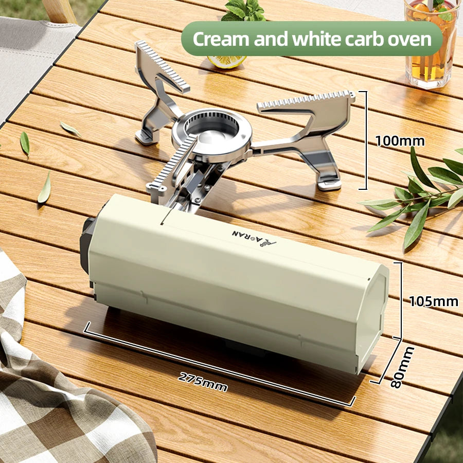 Royaleva Portable Camping Gas Stove - Lightweight Folding Design for Outdoor Cooking - White