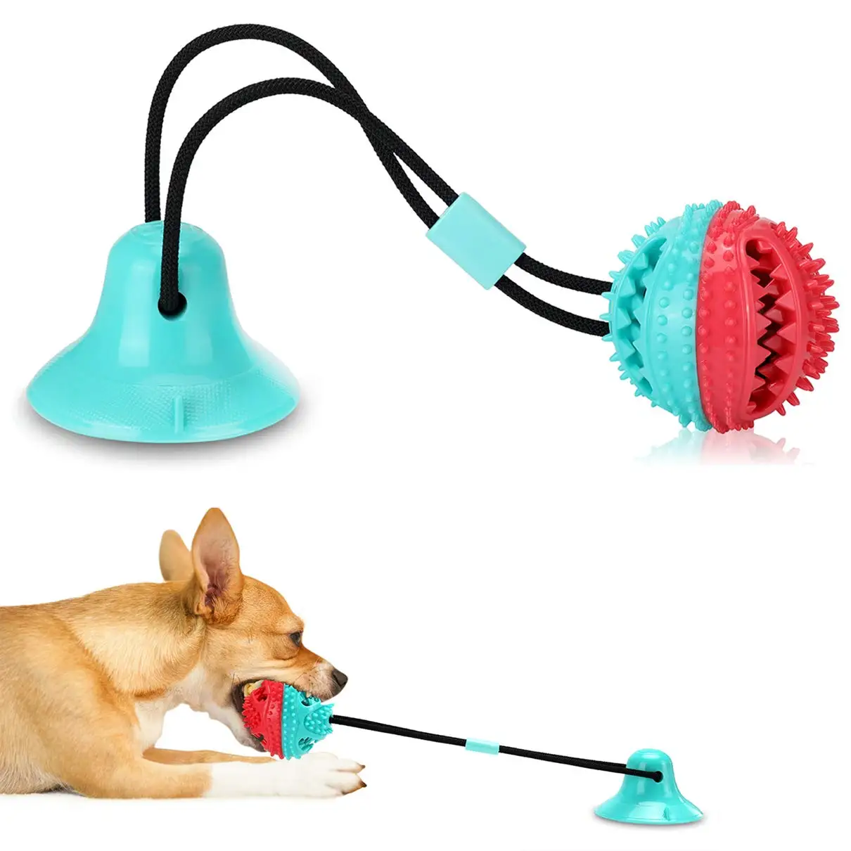 Pawelux Interactive Suction Cup Dog Toy - Durable, Non-Toxic Chew Toy for Dogs & Cats, Promotes Healthy Play and Oral Health