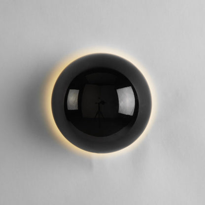 RoyaleGlow Elegant Round Metallic Wall Sconce Light – Modern Home Decor - Black