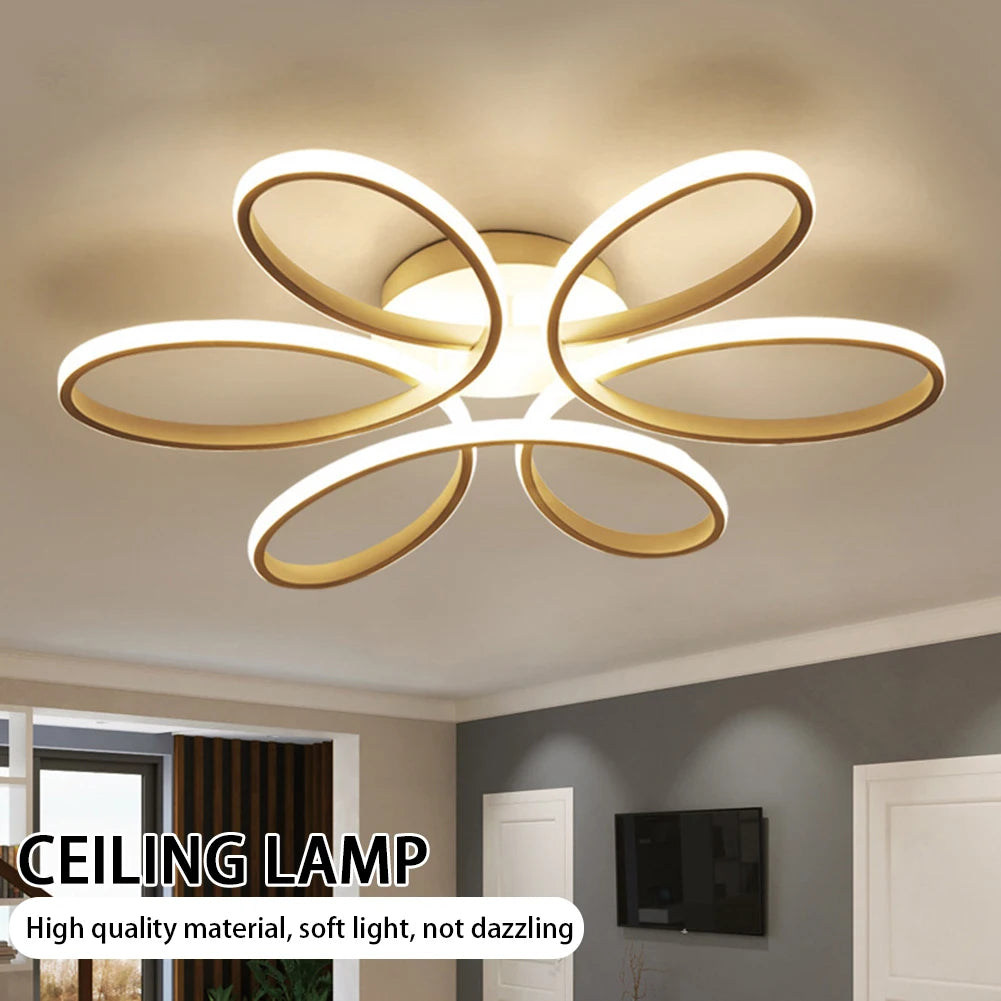 Modern LED Aisle Ceiling Lamp - Flower Design with 3-Color Light - White / White