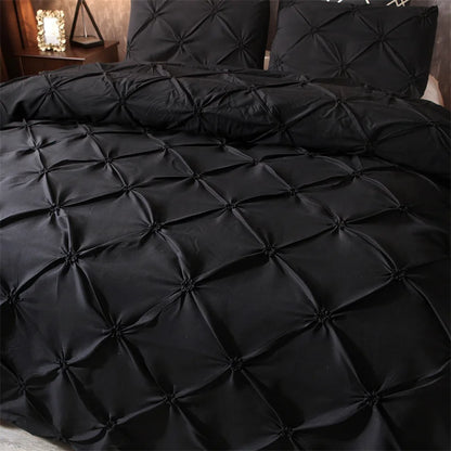 Luxora Diamond Pintuck Bed Set - 3 Piece Duvet Cover Set