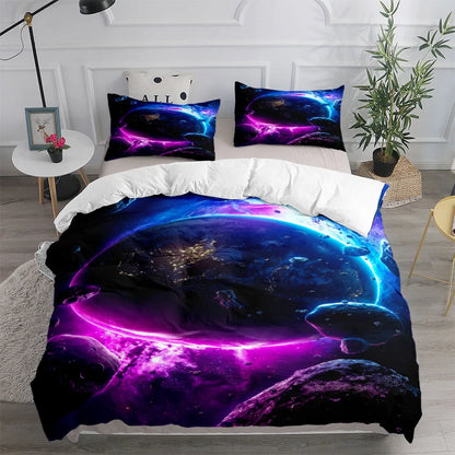 Royaleva Space Nebula Duvet Cover Set - Vibrant Bedding for Queen & King Sizes - Oblivion / 210x210cm