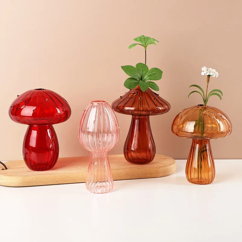 Royelux Transparent Mushroom Glass Vase