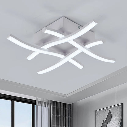 Modern LED Ceiling Light - 3-Color Curved Design - White