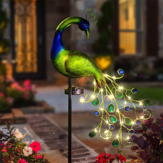 RoyaleGlow Peacock Solar Light Outdoor Lamp - Unique Garden & Pathway Lighting