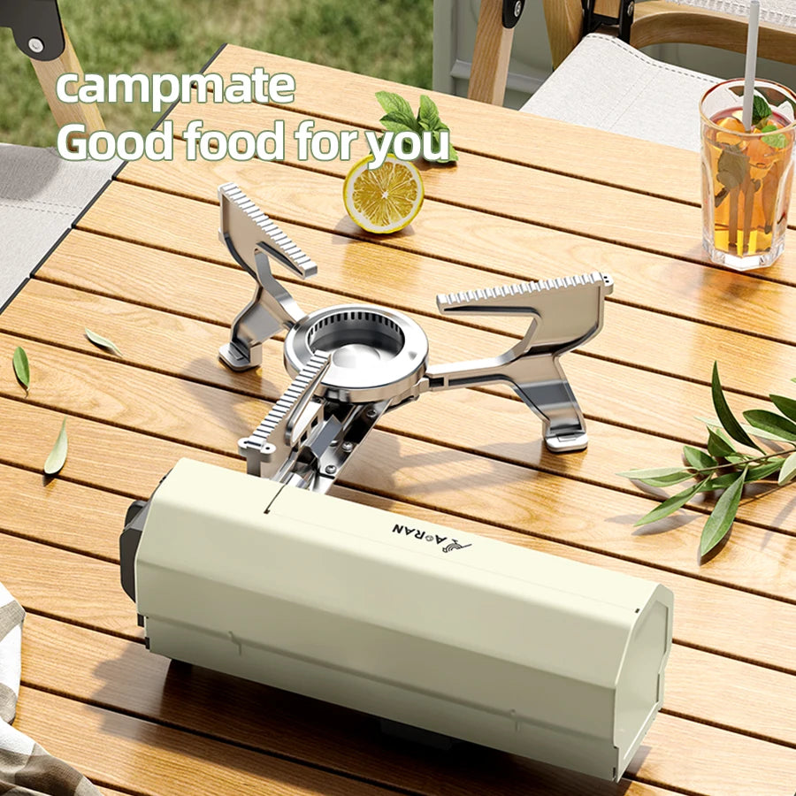 Royaleva Portable Camping Gas Stove - Lightweight Folding Design for Outdoor Cooking - Khaki