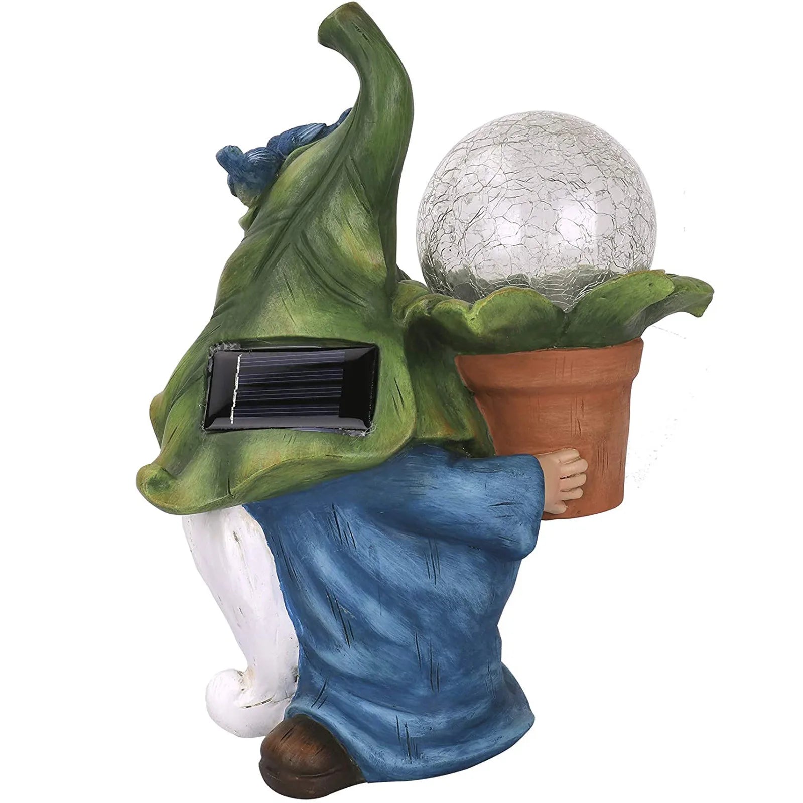 Royaleva Courtyard Garden Ornament - Solar Gnome Statue with Light-Up Orb - Default Title