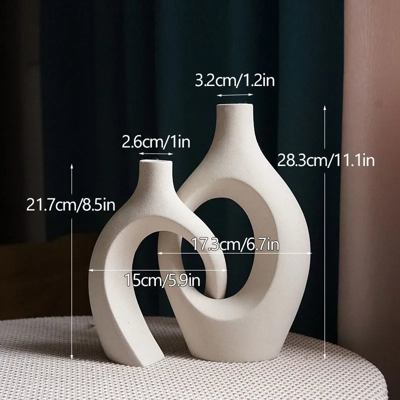 Royallure Minimalist Modern Vase Pair - Elegant Ceramic Decor