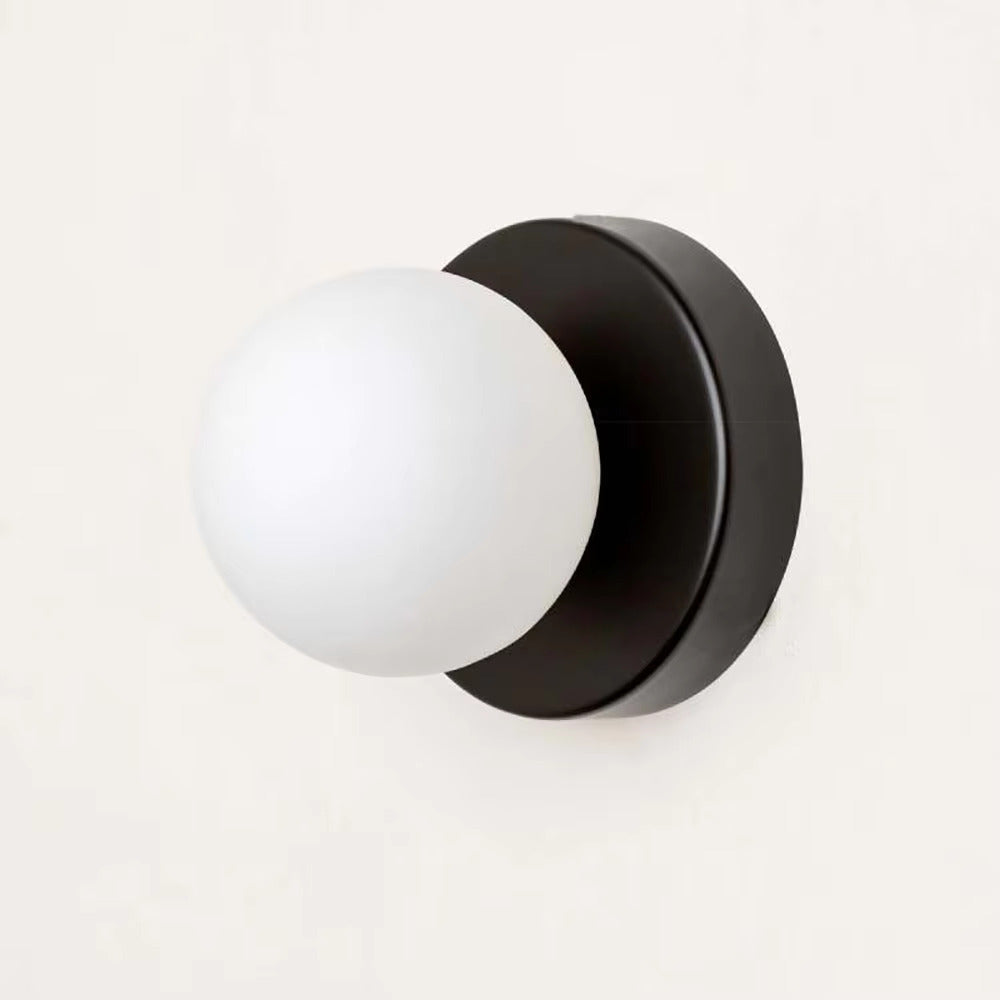 Royaleva Nordic LED Glass Wall Lamp – Minimalist Orb Sconce for Modern Interiors - Black