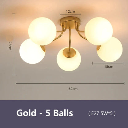 Modern Nordic Design for Sophisticated Spaces - Gold - 5 Balls / Changeable