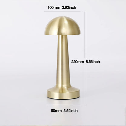 Bar Style Retro Table Lamp - Touch Sensor Rechargeable LED Lamp for Bedroom - Gold