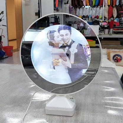 Customizable mirror photo frame with sublimation design, perfect for weddings, home décor, and Valentine’s Day gifts.