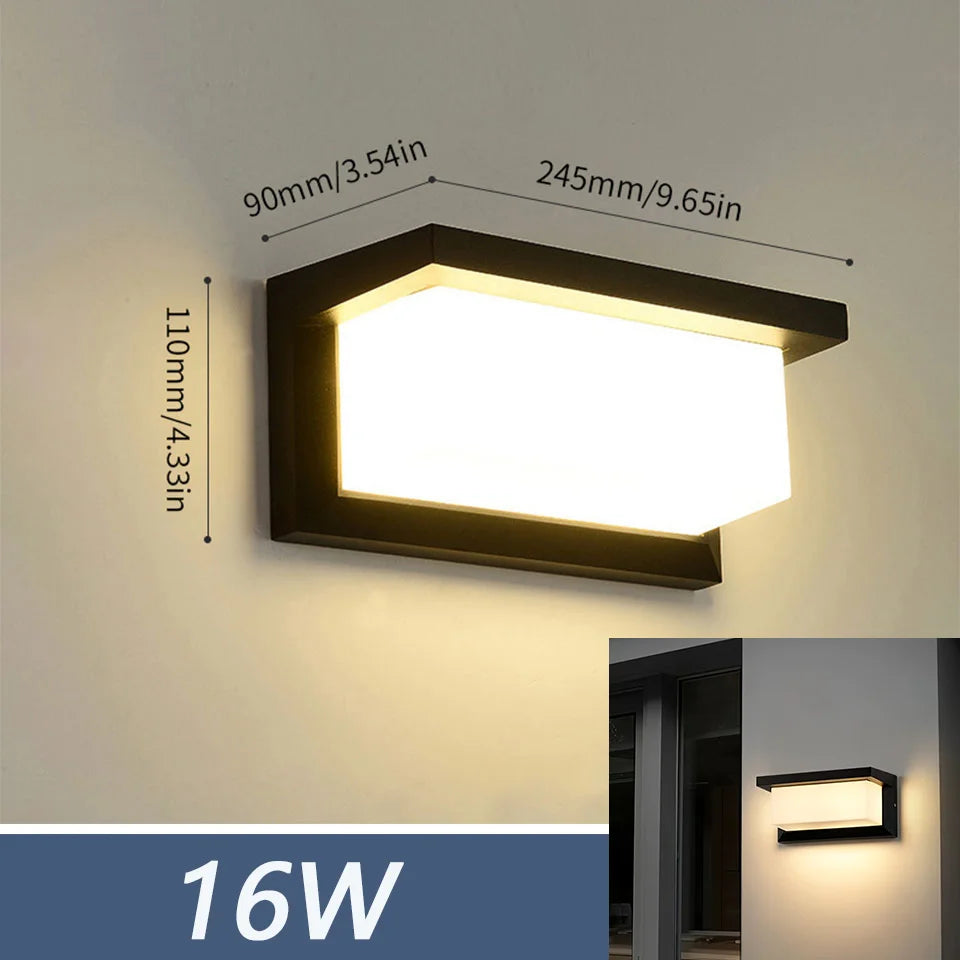 Royelux Waterproof LED Outdoor Wall Light with Motion Sensor - Radar Motion Sensor / Model D 30W / Cold White