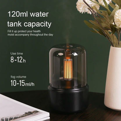 Retro Aroma Diffuser with Night Light - USB Essential Oil Humidifier for Home and Office - White