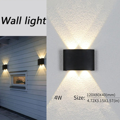 Rayvia Waterproof LED Wall Lamp for Indoor & Outdoor Spaces - 4W Black / Warm White